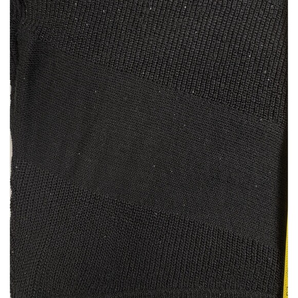 NWT Mixed Stitch Black Sequin Sweater 3/4 Dolman Sleeve Apt 9 Holiday Sparkle XL - Picture 5 of 14